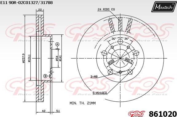 Maxtech 861014 - Гальмівний диск autozip.com.ua