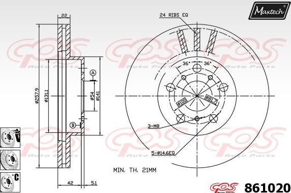 Maxtech 861015 - Гальмівний диск autozip.com.ua