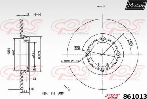 Maxtech 861013.0000 - Гальмівний диск autozip.com.ua