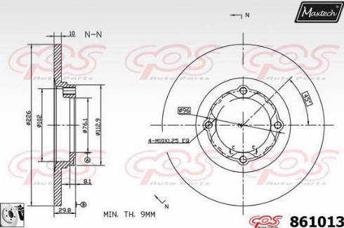 Maxtech 861013.0080 - Гальмівний диск autozip.com.ua