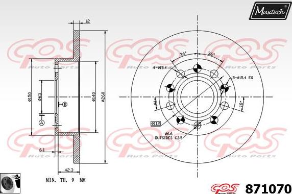 Maxtech 861013 - Гальмівний диск autozip.com.ua