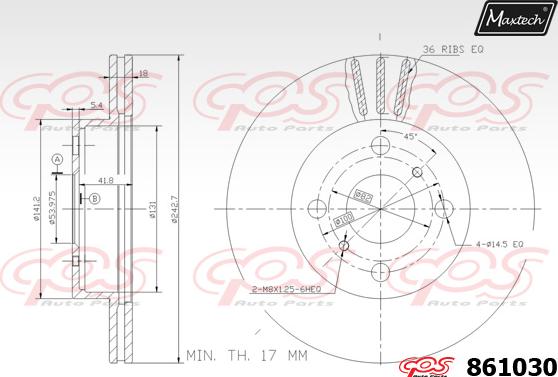 Maxtech 861012 - Гальмівний диск autozip.com.ua