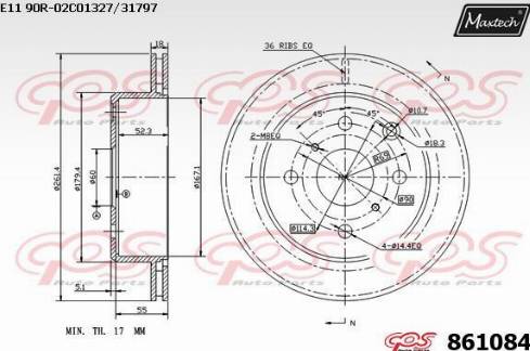 Maxtech 861084.0000 - Гальмівний диск autozip.com.ua