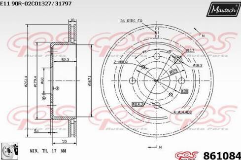 Maxtech 861084.0080 - Гальмівний диск autozip.com.ua