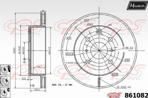 Maxtech 861082.6980 - Гальмівний диск autozip.com.ua