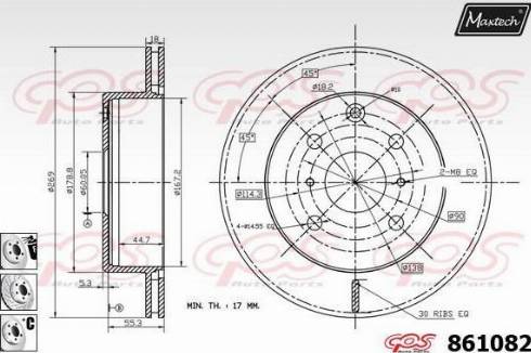 Maxtech 861082.6880 - Гальмівний диск autozip.com.ua