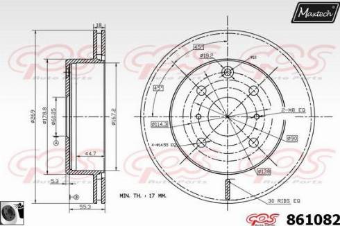 Maxtech 861082.0060 - Гальмівний диск autozip.com.ua