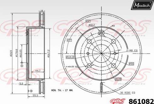 Maxtech 861082.0000 - Гальмівний диск autozip.com.ua