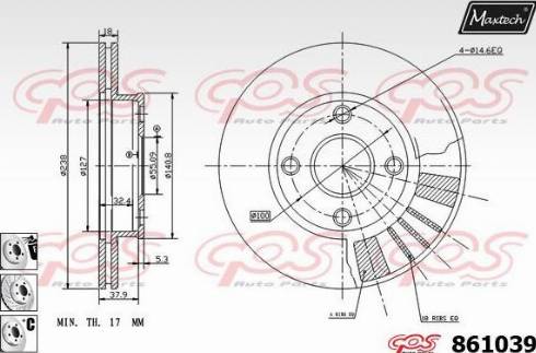 Maxtech 861039.6980 - Гальмівний диск autozip.com.ua