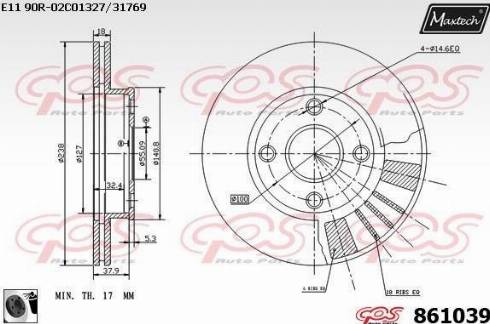 Maxtech 861039.0060 - Гальмівний диск autozip.com.ua