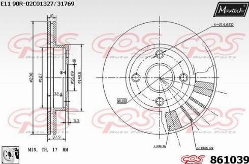 Maxtech 861039.0080 - Гальмівний диск autozip.com.ua