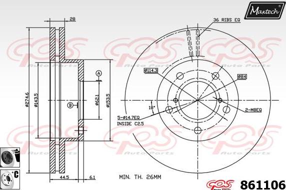 Maxtech 861035 - Гальмівний диск autozip.com.ua