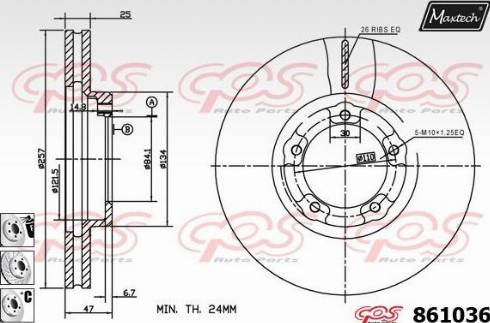 Maxtech 861036.6980 - Гальмівний диск autozip.com.ua