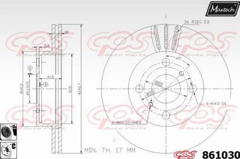 Maxtech 861030.6060 - Гальмівний диск autozip.com.ua