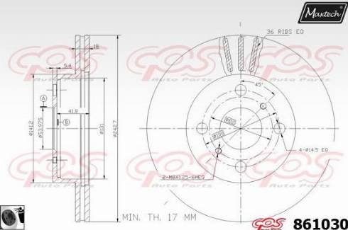 Maxtech 861030.0060 - Гальмівний диск autozip.com.ua