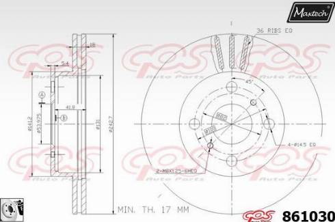 Maxtech 861030.0080 - Гальмівний диск autozip.com.ua