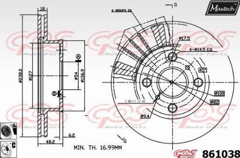 Maxtech 861038.6060 - Гальмівний диск autozip.com.ua