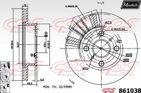 Maxtech 861038.6980 - Гальмівний диск autozip.com.ua