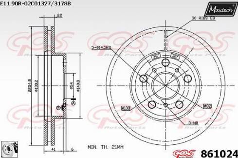 Maxtech 861024.0080 - Гальмівний диск autozip.com.ua