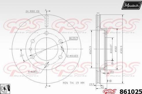 Maxtech 861025.0080 - Гальмівний диск autozip.com.ua