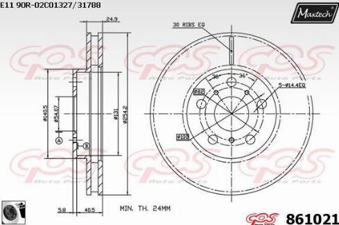 Maxtech 861021.0060 - Гальмівний диск autozip.com.ua