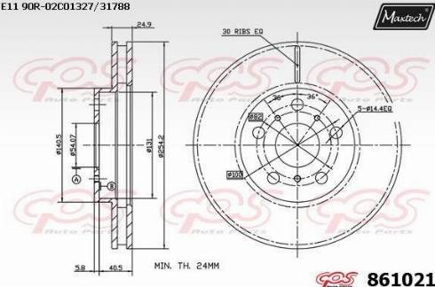 Maxtech 861021.0000 - Гальмівний диск autozip.com.ua