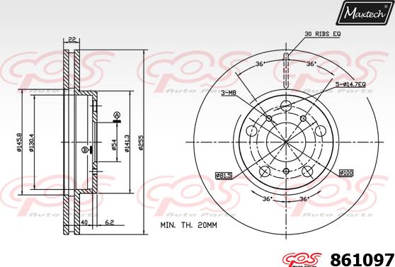 Maxtech 861021 - Гальмівний диск autozip.com.ua