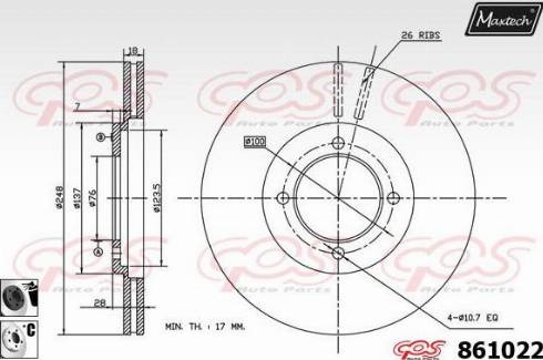 Maxtech 861022.6060 - Гальмівний диск autozip.com.ua