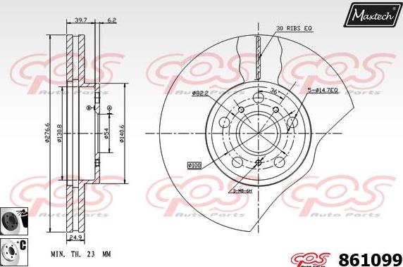 Maxtech 861022 - Гальмівний диск autozip.com.ua