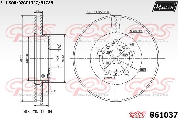 Maxtech 861104 - Гальмівний диск autozip.com.ua