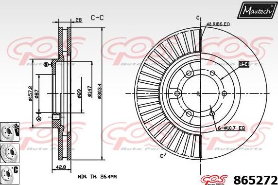 Maxtech 873036 - Гальмівний диск autozip.com.ua