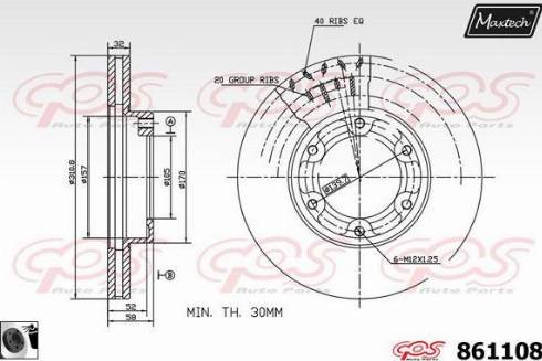 Maxtech 861108.0060 - Гальмівний диск autozip.com.ua