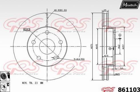 Maxtech 861103.6060 - Гальмівний диск autozip.com.ua