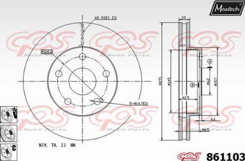 Maxtech 861103.6880 - Гальмівний диск autozip.com.ua