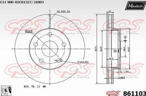 Maxtech 861103.0080 - Гальмівний диск autozip.com.ua