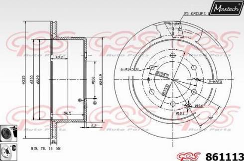 Maxtech 861113.6060 - Гальмівний диск autozip.com.ua