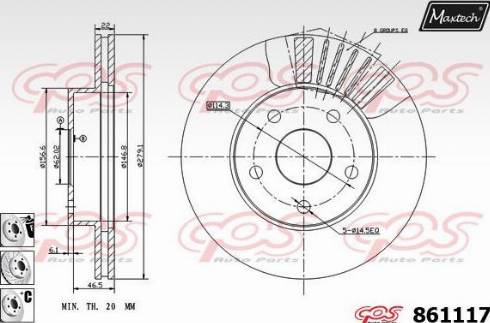 Maxtech 861117.6880 - Гальмівний диск autozip.com.ua