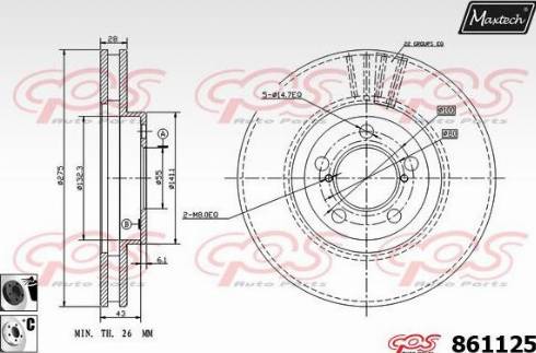 Maxtech 861125.6060 - Гальмівний диск autozip.com.ua