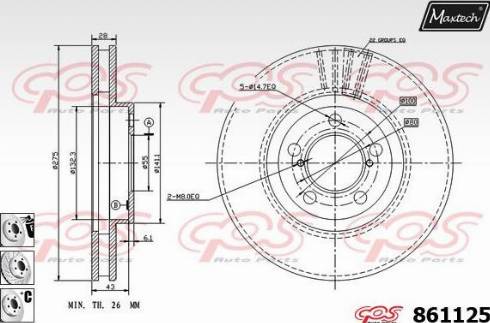 Maxtech 861125.6880 - Гальмівний диск autozip.com.ua