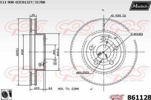 Maxtech 861128.0060 - Гальмівний диск autozip.com.ua