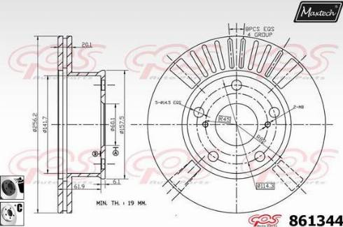 Maxtech 861344.6060 - Гальмівний диск autozip.com.ua