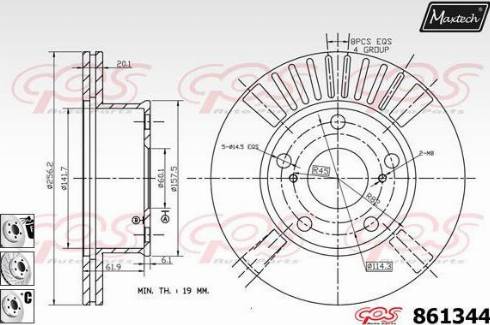 Maxtech 861344.6880 - Гальмівний диск autozip.com.ua