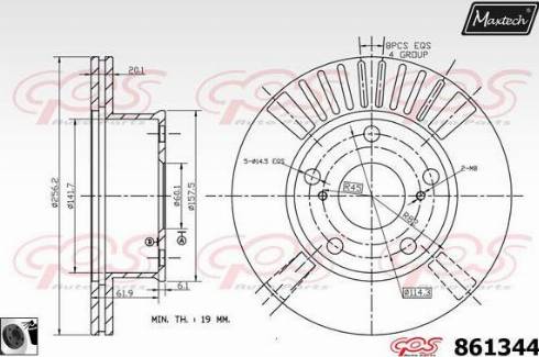 Maxtech 861344.0060 - Гальмівний диск autozip.com.ua