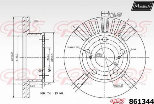 Maxtech 861344.0000 - Гальмівний диск autozip.com.ua