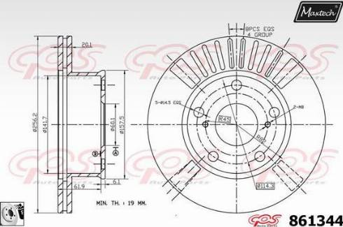 Maxtech 861344.0080 - Гальмівний диск autozip.com.ua