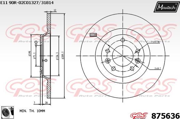 Maxtech 861344 - Гальмівний диск autozip.com.ua