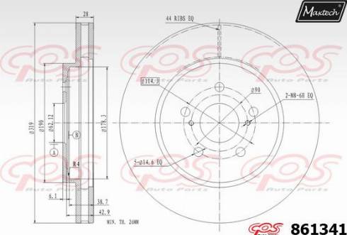 Maxtech 861341.0000 - Гальмівний диск autozip.com.ua