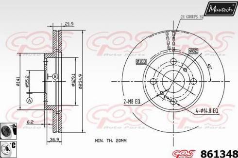 Maxtech 861348.6060 - Гальмівний диск autozip.com.ua