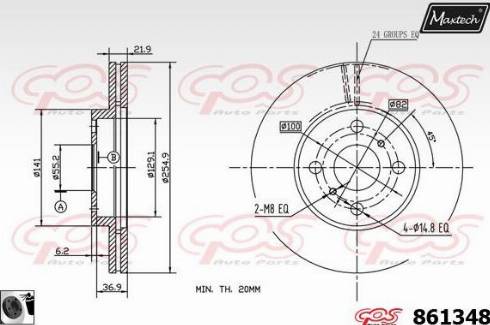 Maxtech 861348.0060 - Гальмівний диск autozip.com.ua