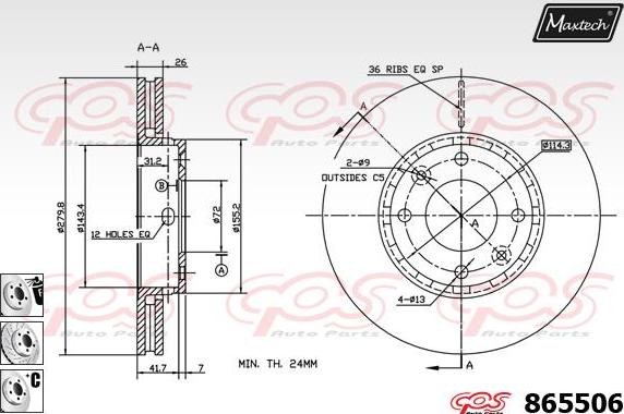 Maxtech 861342 - Гальмівний диск autozip.com.ua